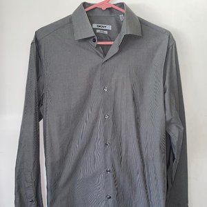 DKNY Button Down Men's Charcoal Grey